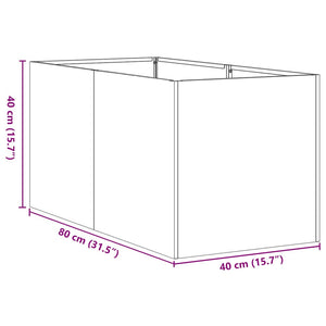 Ζαρντινιέρα Μαύρη 40x80x40 εκ. από Χάλυβα Ψυχρής Έλασης