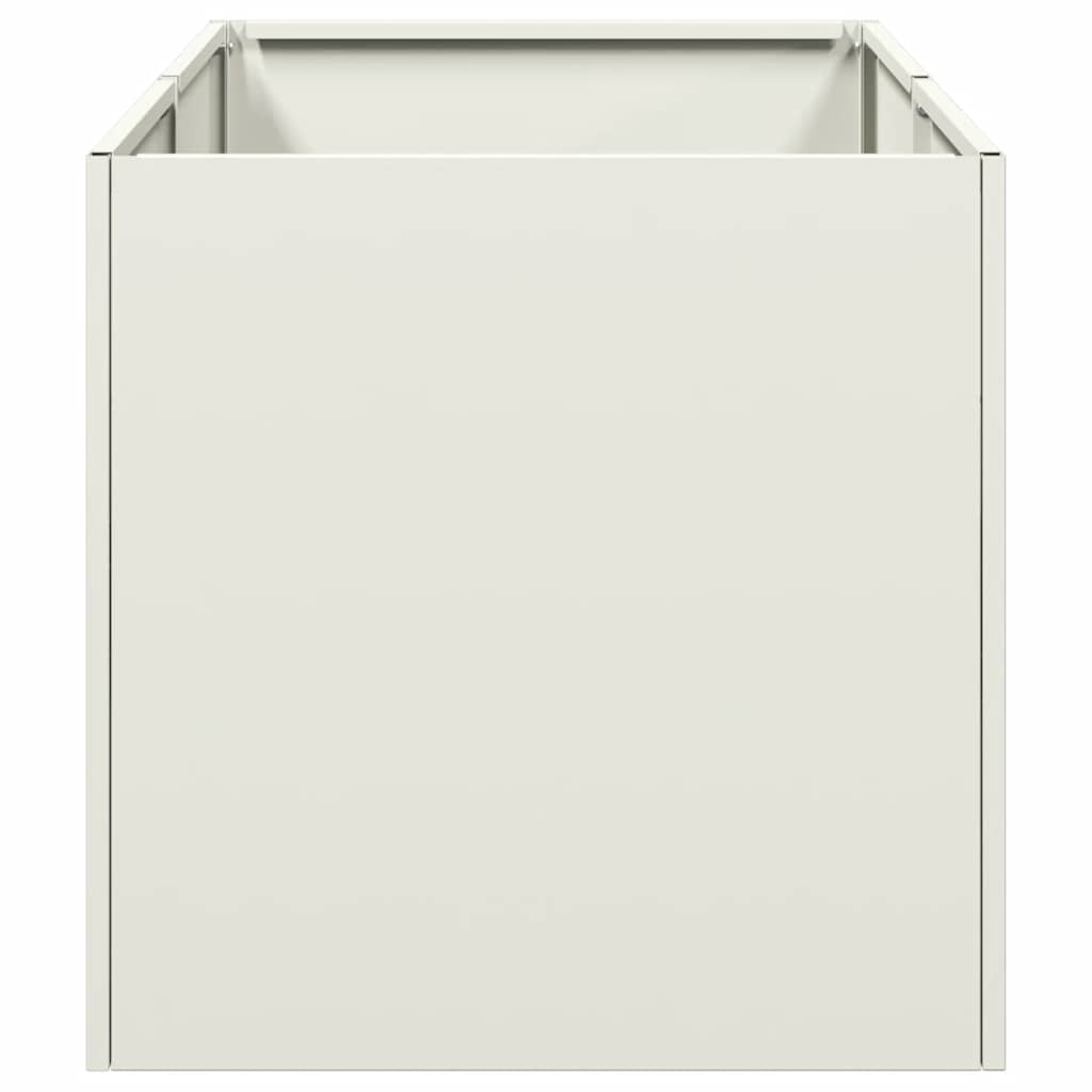 Ζαρντινιέρα Λευκή 40x80x40 εκ. από Χάλυβα Ψυχρής Έλασης