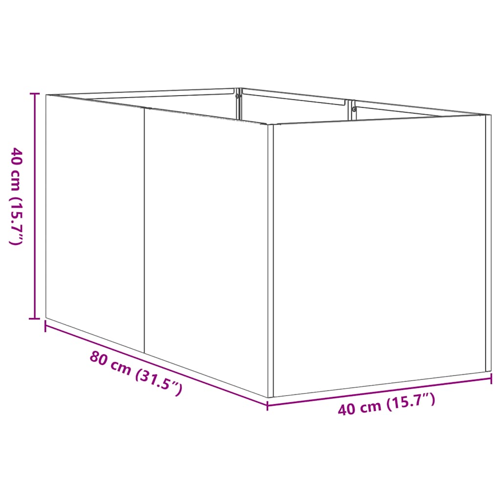 Ζαρντινιέρα 40x80x40 εκ. από Ανοξείδωτο Ατσάλι - Pakobazaar