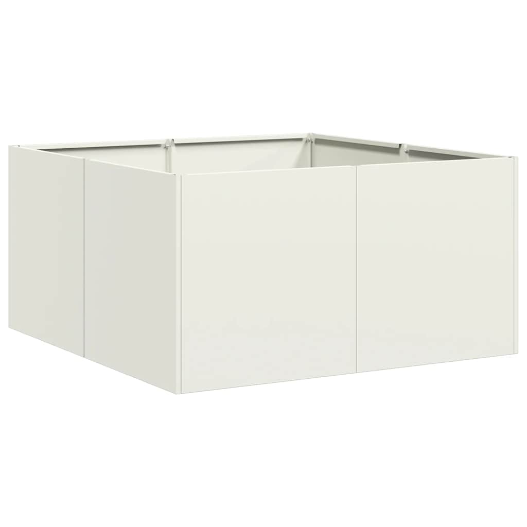 Ζαρντινιέρα Λευκή 80x80x40 εκ. από Χάλυβα Ψυχρής Έλασης