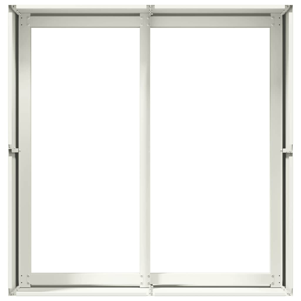 Ζαρντινιέρα Λευκή 80x80x40 εκ. από Χάλυβα Ψυχρής Έλασης