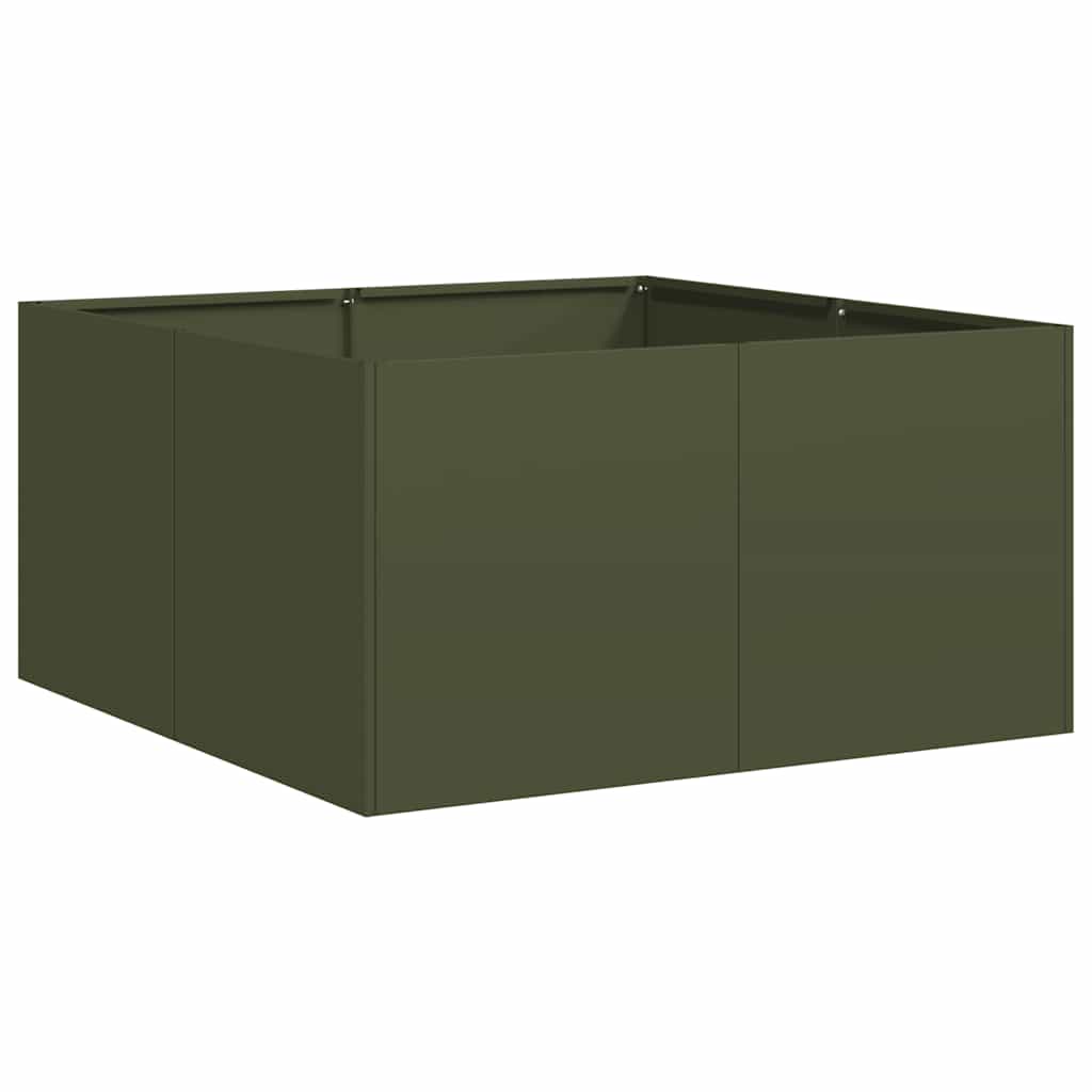 Ζαρντινιέρα Λαδί 80x80x40 εκ. από Χάλυβα Ψυχρής Έλασης