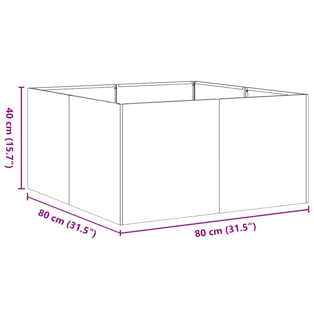 Ζαρντινιέρα Σκουριασμένο 80x80x40εκ. Ατσάλι Σκληρυθέν στον Αέρα