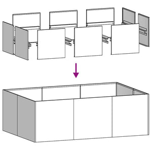 Ζαρντινιέρα Μαύρη 120x80x40 εκ. από Χάλυβα