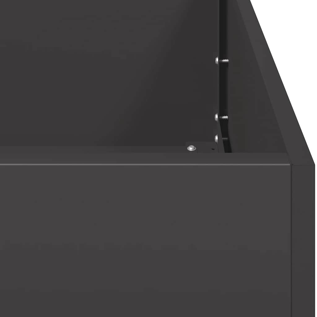 Ζαρντινιέρα Μαύρη 120x80x40 εκ. από Χάλυβα