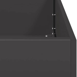 Ζαρντινιέρα Μαύρη 120x80x40 εκ. από Χάλυβα