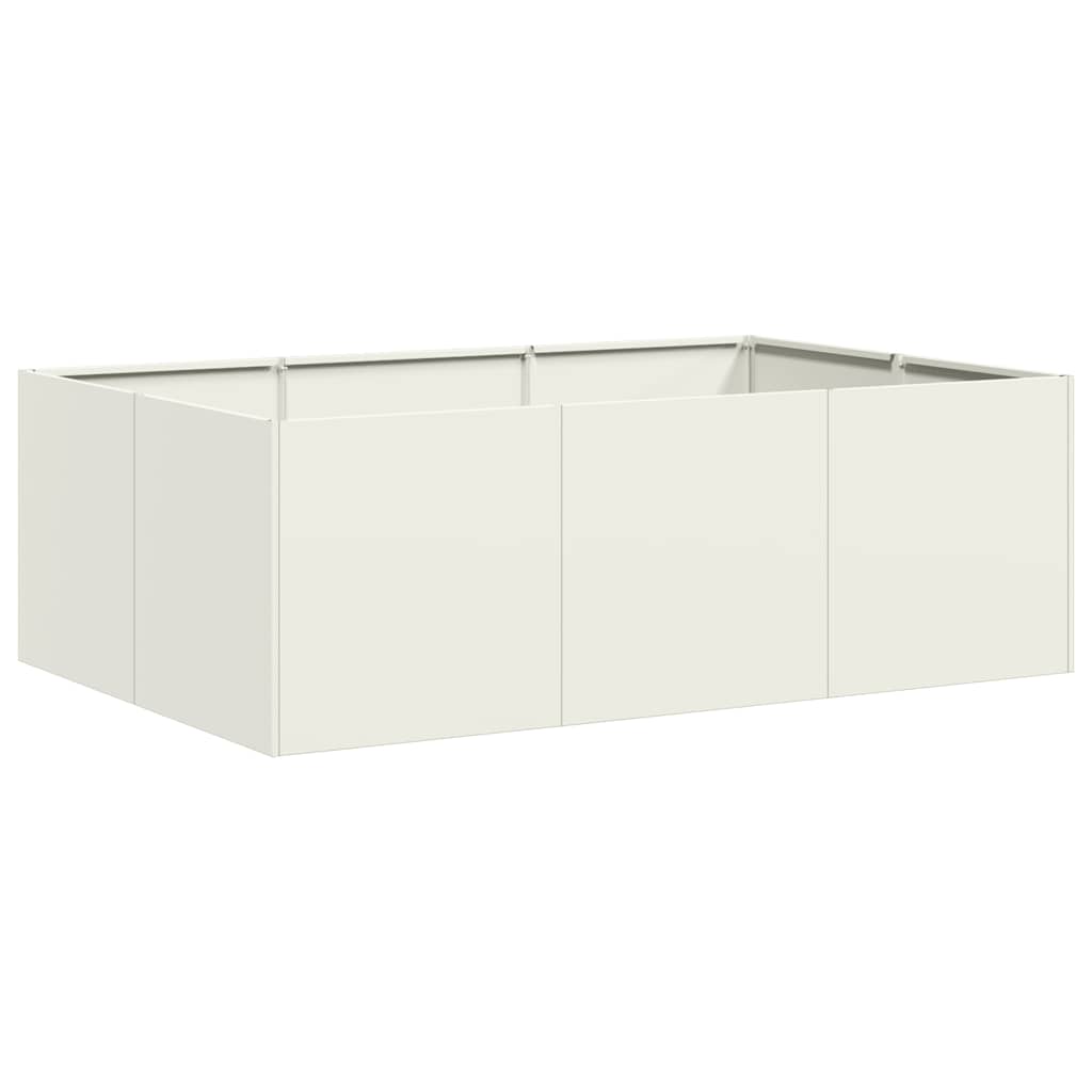 Ζαρντινιέρα Λευκή 120x80x40 εκ. από Χάλυβα - Pakobazaar