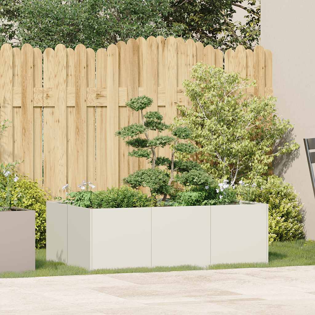 Ζαρντινιέρα Λευκή 120x80x40 εκ. από Χάλυβα - Pakobazaar