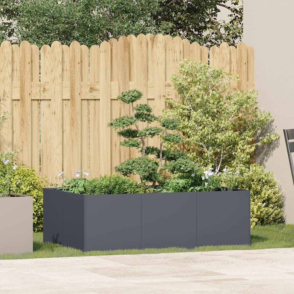 Ζαρντινιέρα Ανθρακί 120x80x40 εκ. από Χάλυβα - Pakobazaar