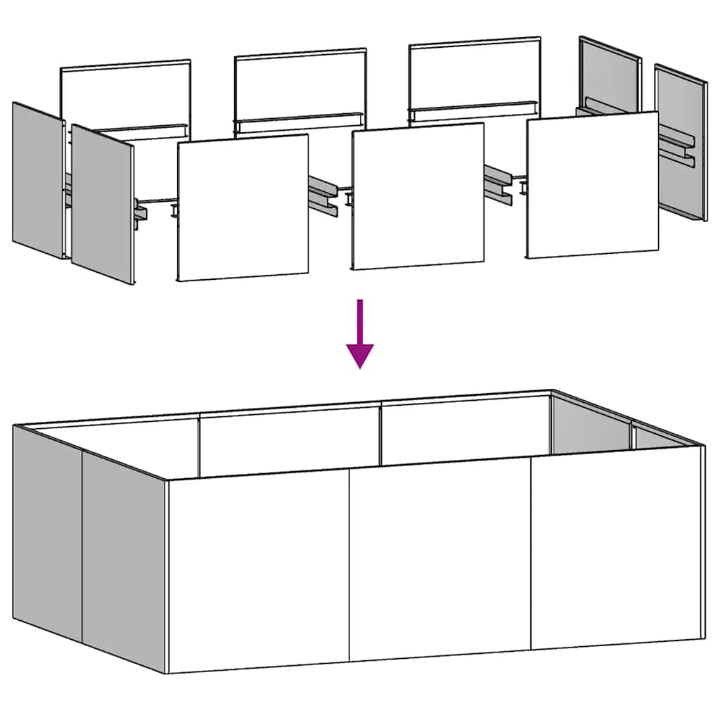 Ζαρντινιέρα Ανθρακί 120x80x40 εκ. από Χάλυβα - Pakobazaar