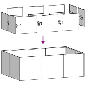 Ζαρντινιέρα Ανθρακί 120x80x40 εκ. από Χάλυβα - Pakobazaar