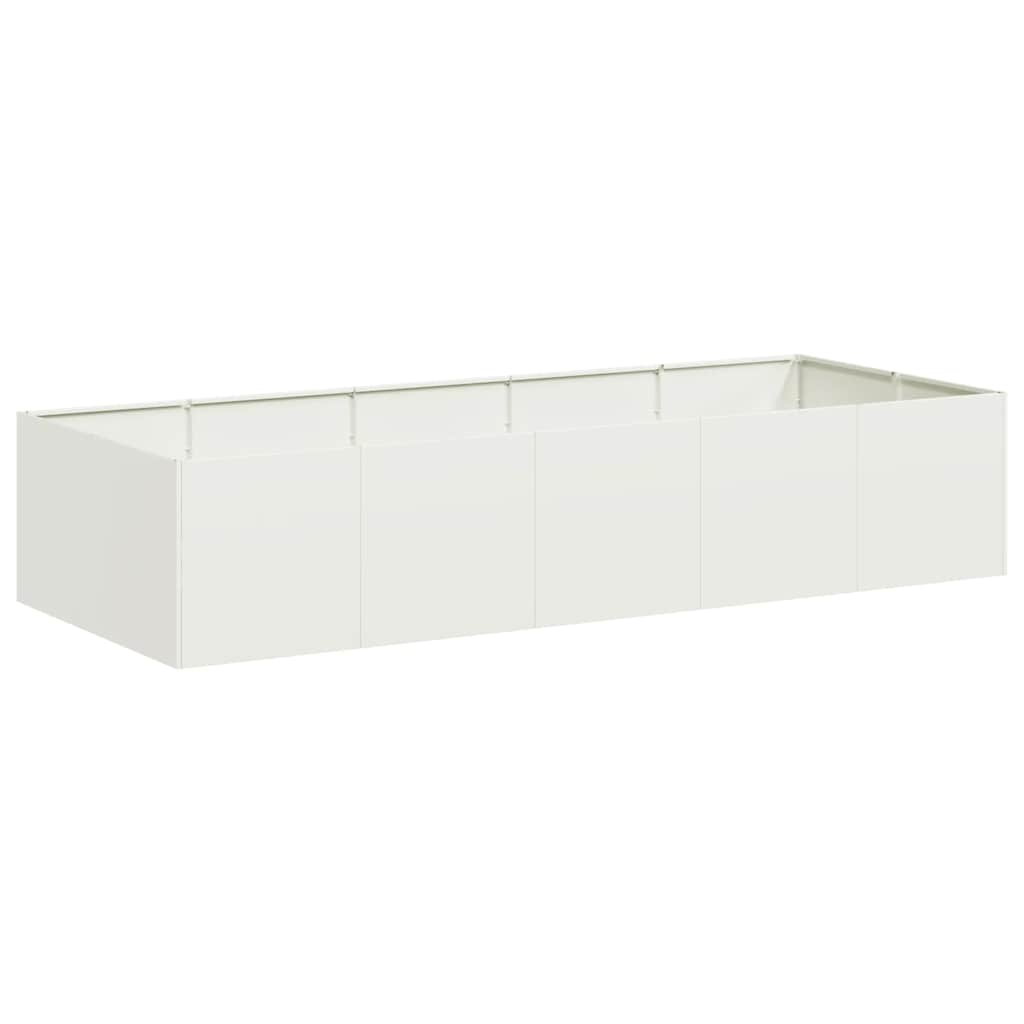 Ζαρντινιέρα Λευκή 200x80x40 εκ. από Χάλυβα