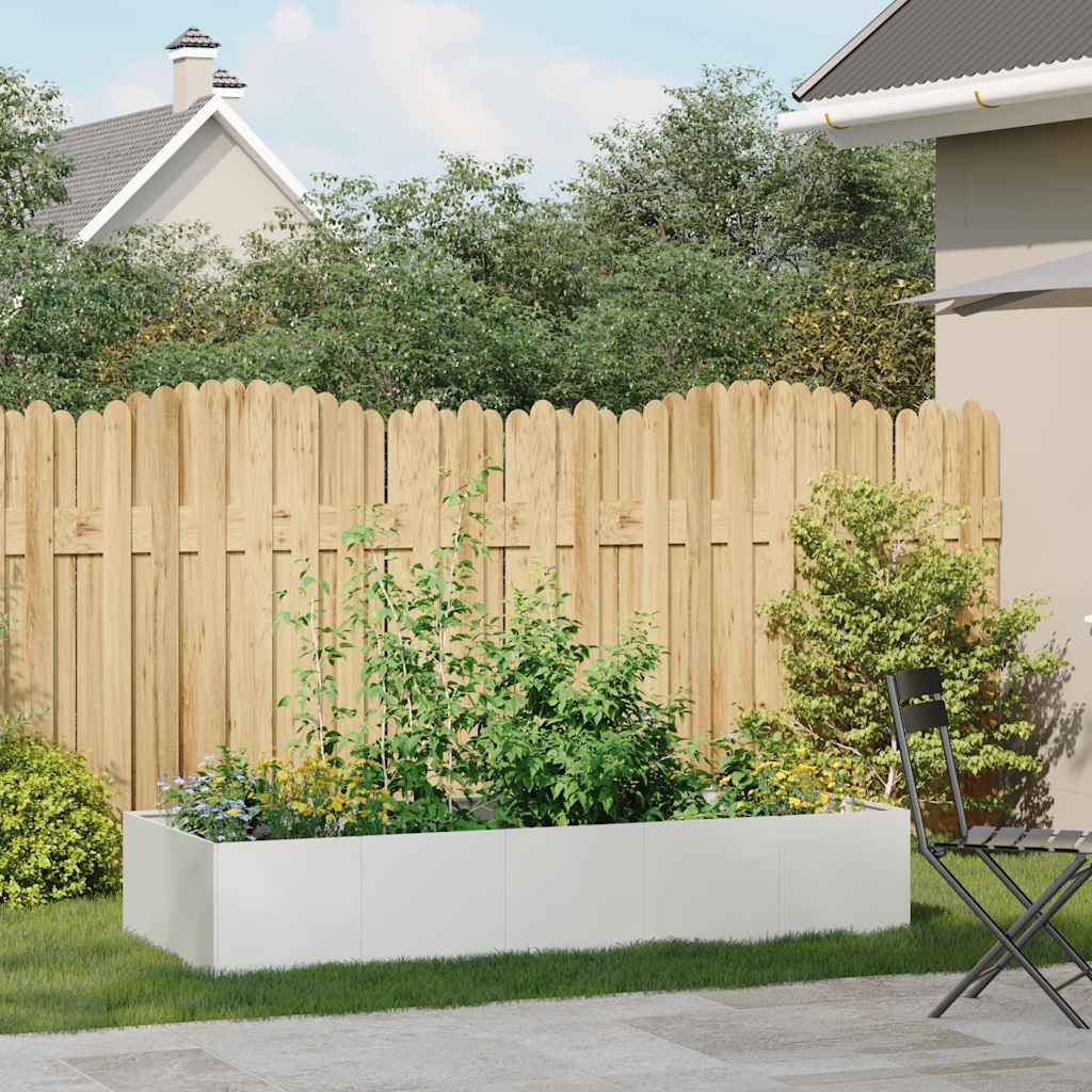 Ζαρντινιέρα Λευκή 200x80x40 εκ. από Χάλυβα
