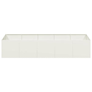Ζαρντινιέρα Λευκή 200x80x40 εκ. από Χάλυβα