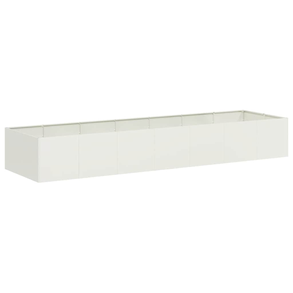 Ζαρντινιέρα Λευκή 280x80x40 εκ. από Χάλυβα - Pakobazaar