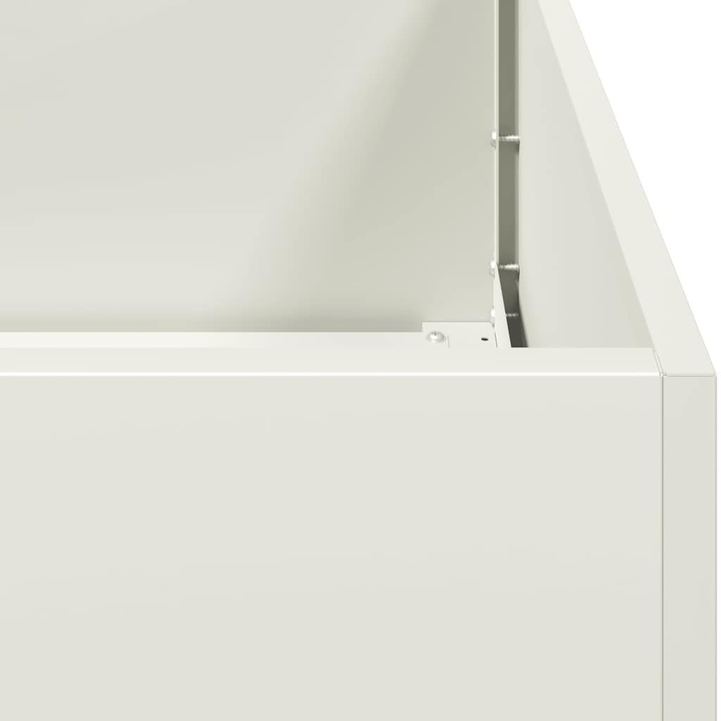 Ζαρντινιέρα Λευκή 280x80x40 εκ. από Χάλυβα - Pakobazaar