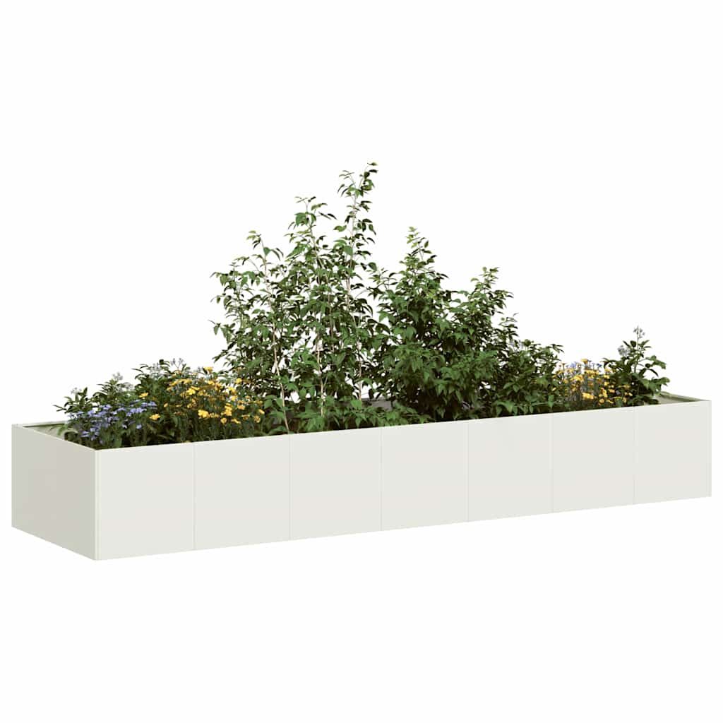 Ζαρντινιέρα Λευκή 280x80x40 εκ. από Χάλυβα - Pakobazaar