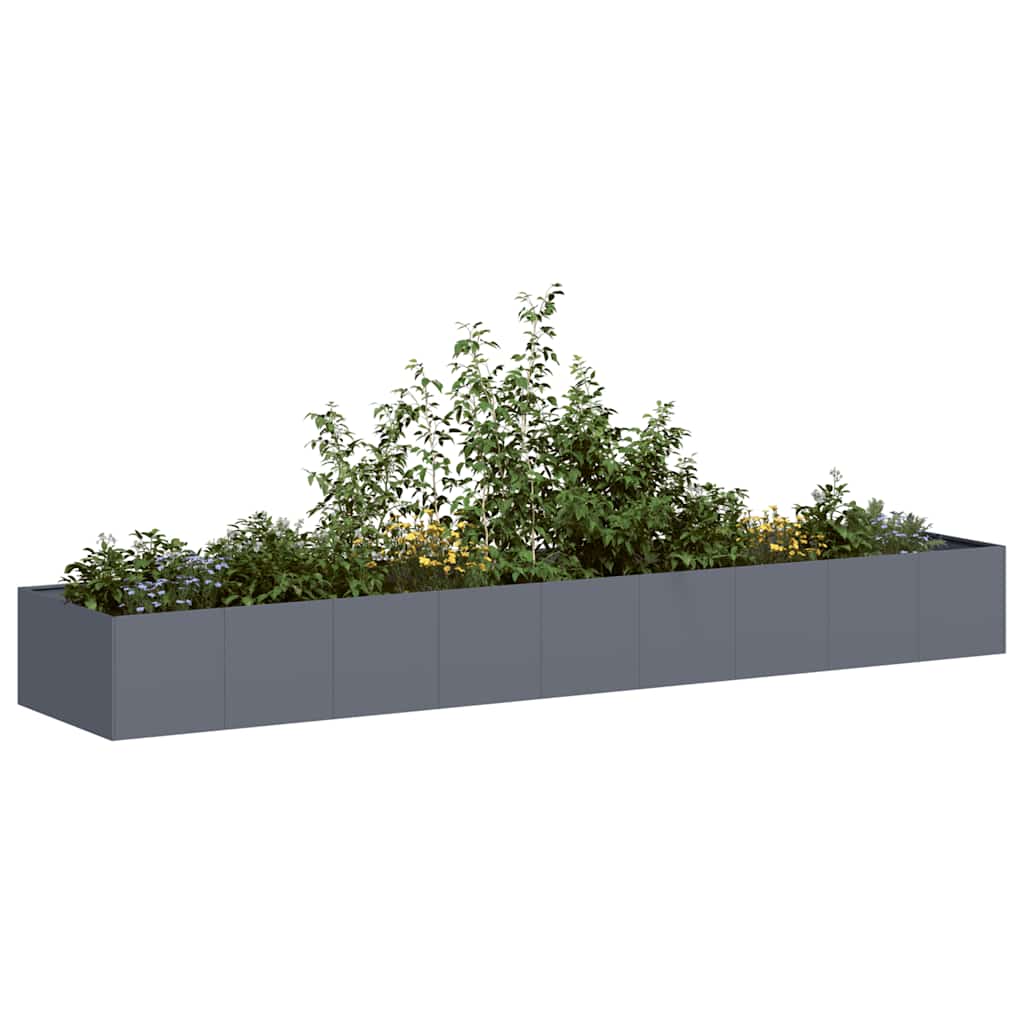 Ζαρντινιέρα Ανθρακί 360x80x40 εκ. από Χάλυβα - Pakobazaar