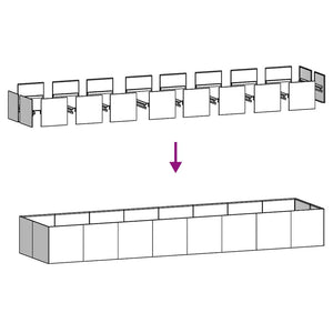 Ζαρντινιέρα Λαδί 360x80x40 εκ. από Χάλυβα - Pakobazaar