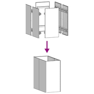 Ζαρντινιέρα Λευκή 40x80x80 εκ. από Χάλυβα