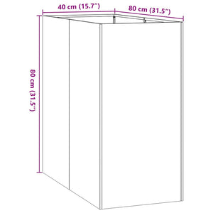 Ζαρντινιέρα 40x80x80 εκ. από Γαλβανισμένο Ατσάλι