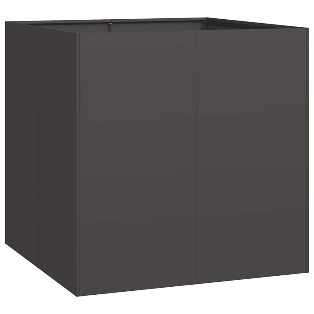 Ζαρντινιέρα Μαύρη 80x80x80 εκ. από Χάλυβα - Pakobazaar