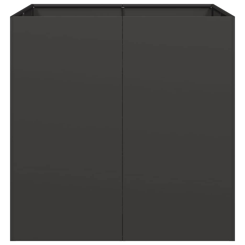 Ζαρντινιέρα Μαύρη 80x80x80 εκ. από Χάλυβα - Pakobazaar
