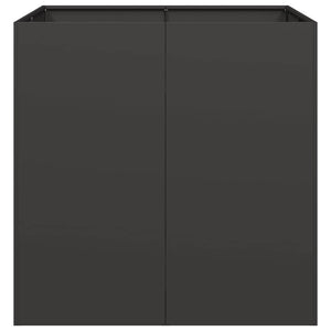 Ζαρντινιέρα Μαύρη 80x80x80 εκ. από Χάλυβα - Pakobazaar
