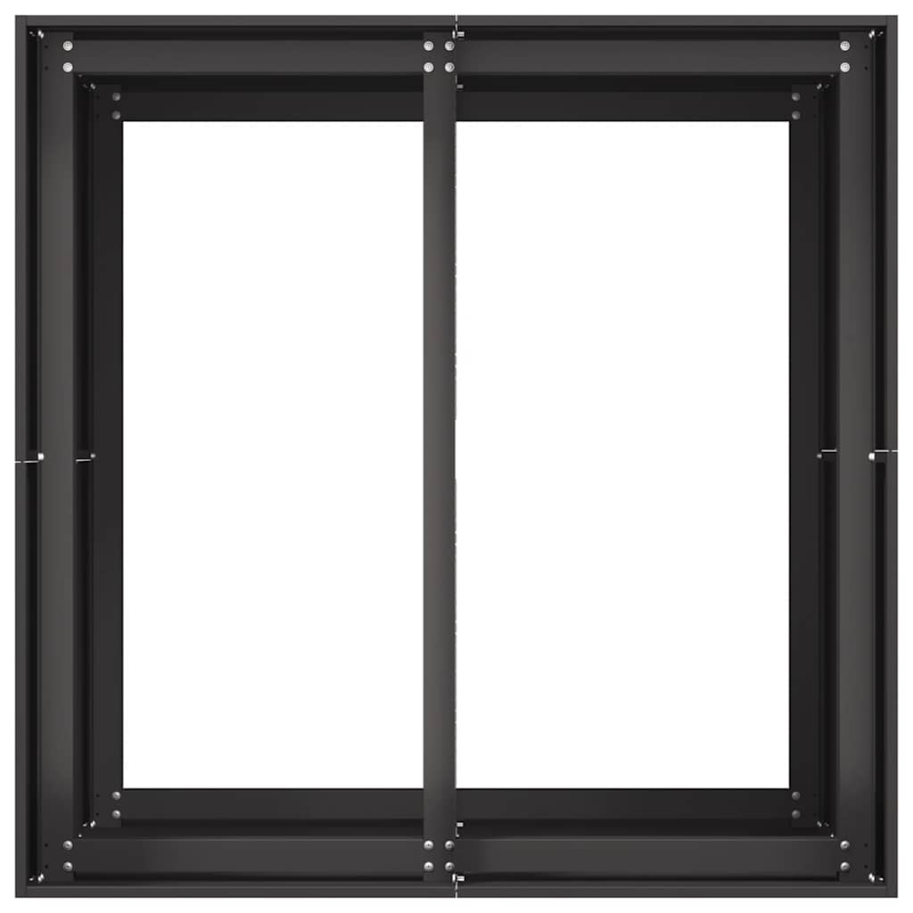 Ζαρντινιέρα Μαύρη 80x80x80 εκ. από Χάλυβα - Pakobazaar