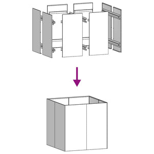 Ζαρντινιέρα Μαύρη 80x80x80 εκ. από Χάλυβα - Pakobazaar