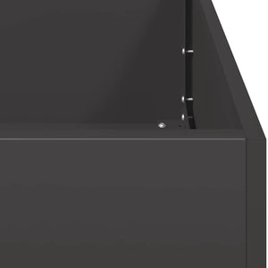 Ζαρντινιέρα Μαύρη 80x80x80 εκ. από Χάλυβα - Pakobazaar