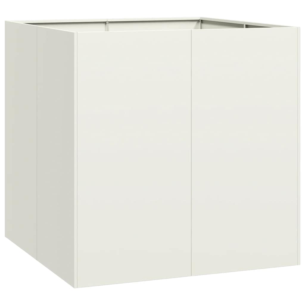 Ζαρντινιέρα Λευκή 80x80x80 εκ. από Χάλυβα