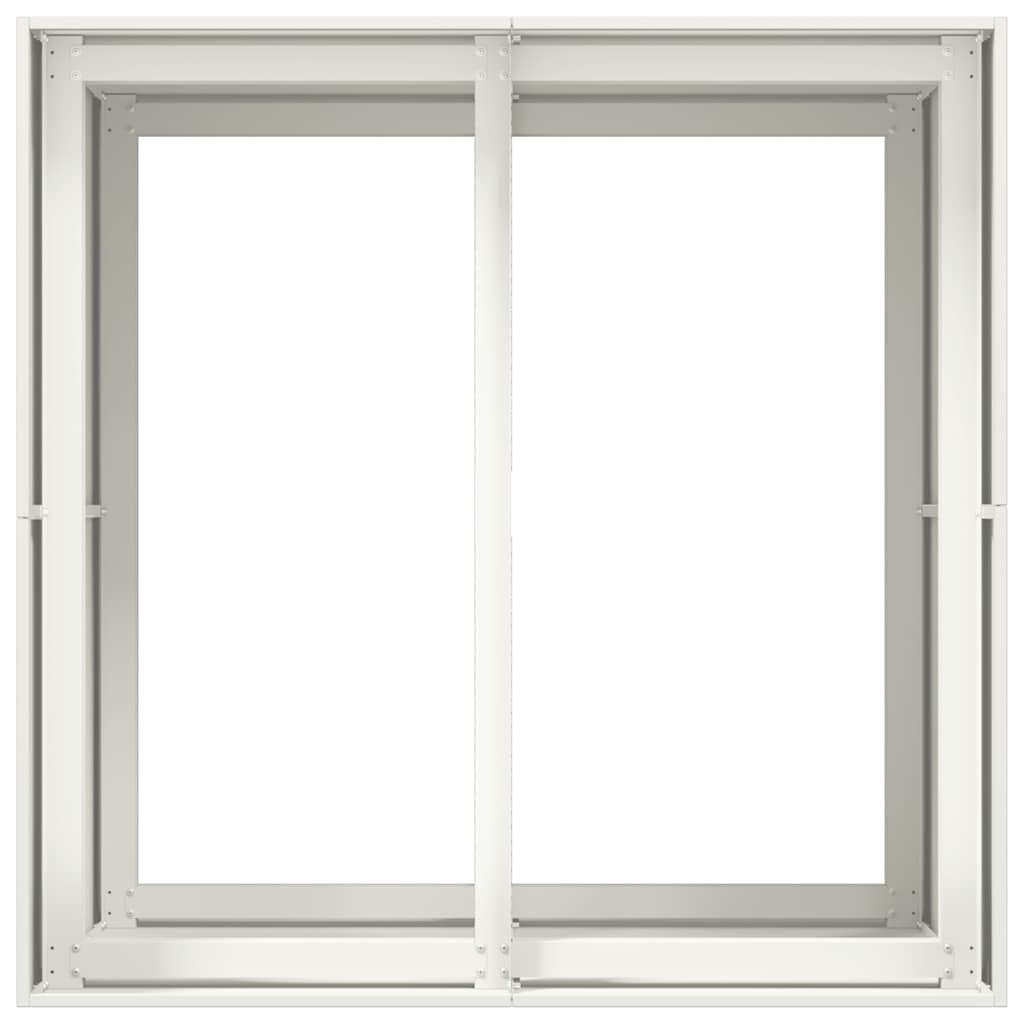 Ζαρντινιέρα Λευκή 80x80x80 εκ. από Χάλυβα