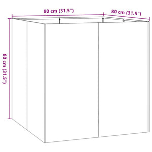 Ζαρντινιέρα Λευκή 80x80x80 εκ. από Χάλυβα
