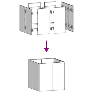 Ζαρντινιέρα Ανθρακί 80x80x80 εκ. από Χάλυβα