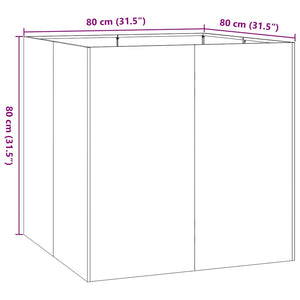 Ζαρντινιέρα Ανθρακί 80x80x80 εκ. από Χάλυβα
