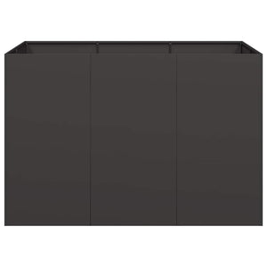 Ζαρντινιέρα Μαύρη 120x80x80 εκ. από Χάλυβα