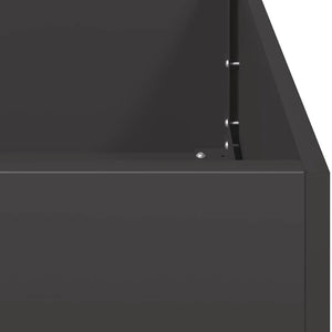 Ζαρντινιέρα Μαύρη 120x80x80 εκ. από Χάλυβα