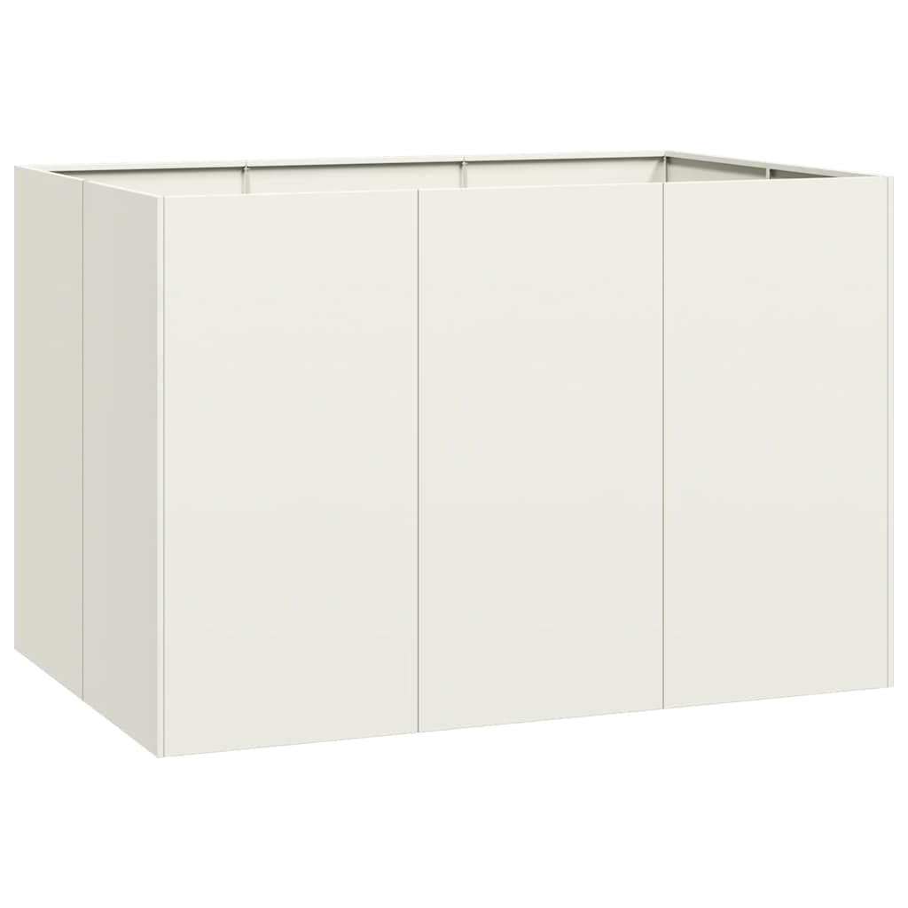 Ζαρντινιέρα Λευκή 120x80x80 εκ. από Χάλυβα - Pakobazaar