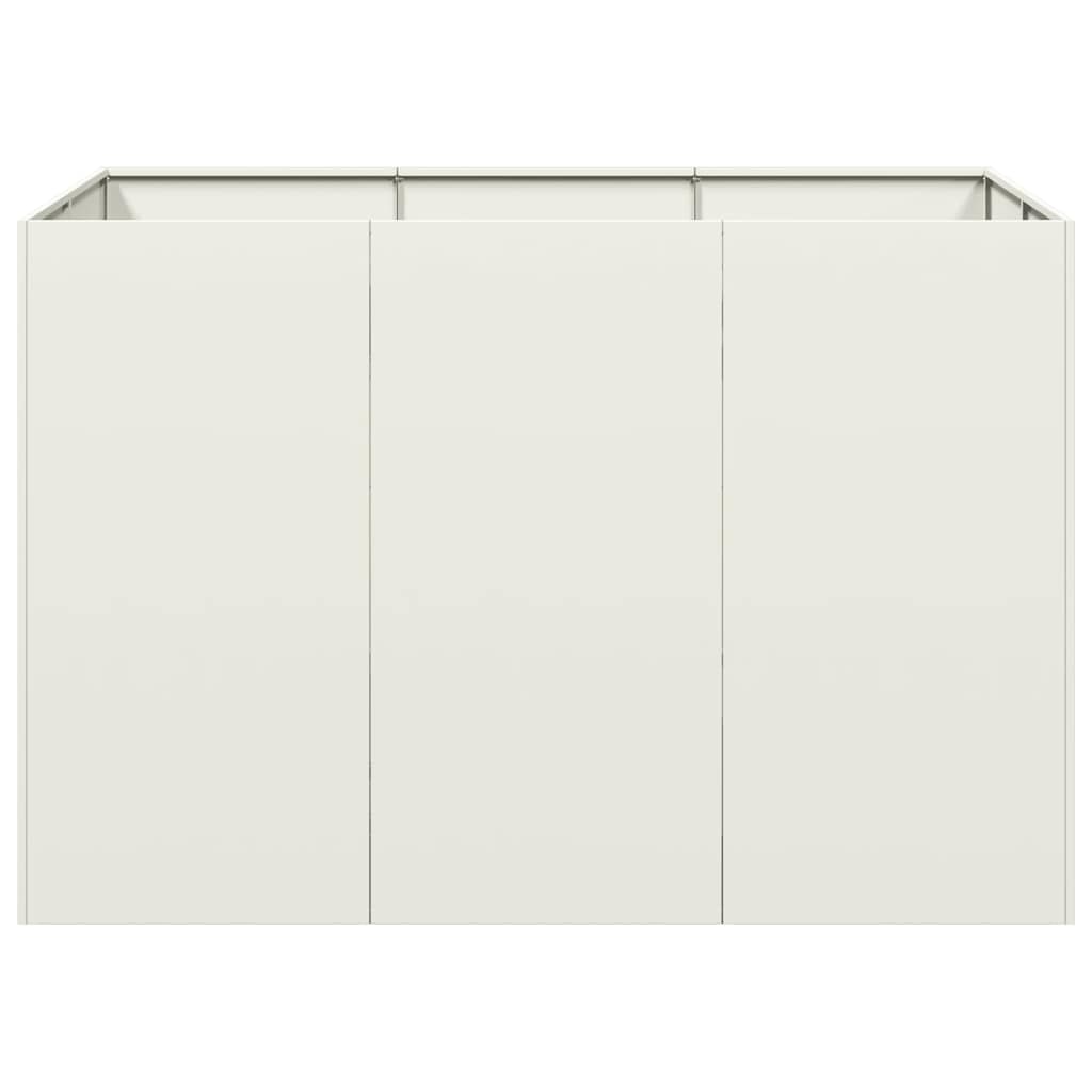 Ζαρντινιέρα Λευκή 120x80x80 εκ. από Χάλυβα - Pakobazaar