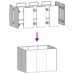 Ζαρντινιέρα Λευκή 120x80x80 εκ. από Χάλυβα - Pakobazaar