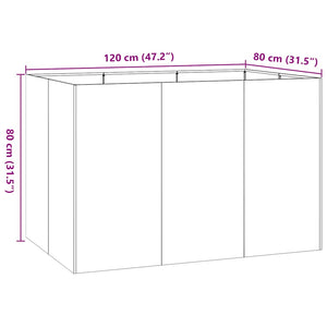 Ζαρντινιέρα Λευκή 120x80x80 εκ. από Χάλυβα - Pakobazaar