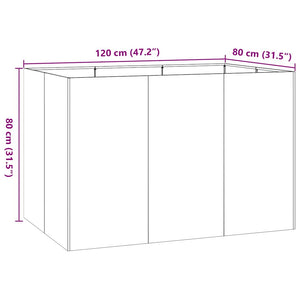 Ζαρντινιέρα Ανθρακί 120x80x80 εκ. από Χάλυβα