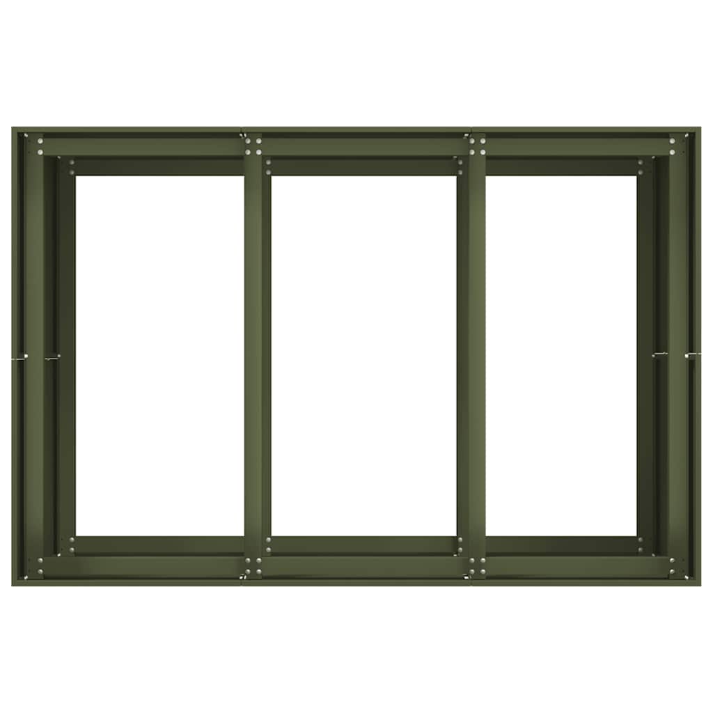 Ζαρντινιέρα Λαδί 120x80x80 εκ. από Χάλυβα