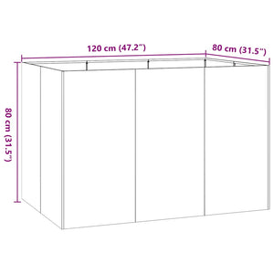 Ζαρντινιέρα 120x80x80 εκ. από Ανοξείδωτο Ατσάλι