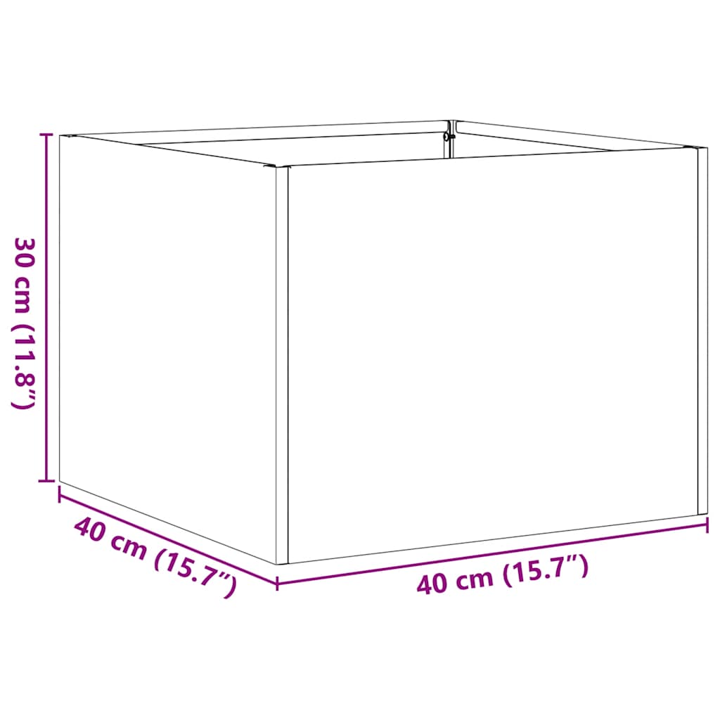 Ζαρντινιέρα Λαδί 40x40x30 εκ. από Χάλυβα