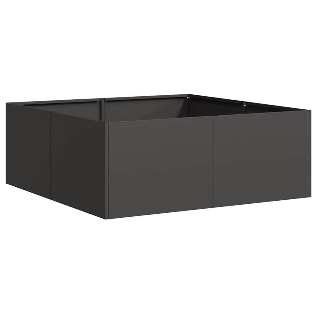 Ζαρντινιέρα Μαύρη 80x80x30 εκ. από Χάλυβα