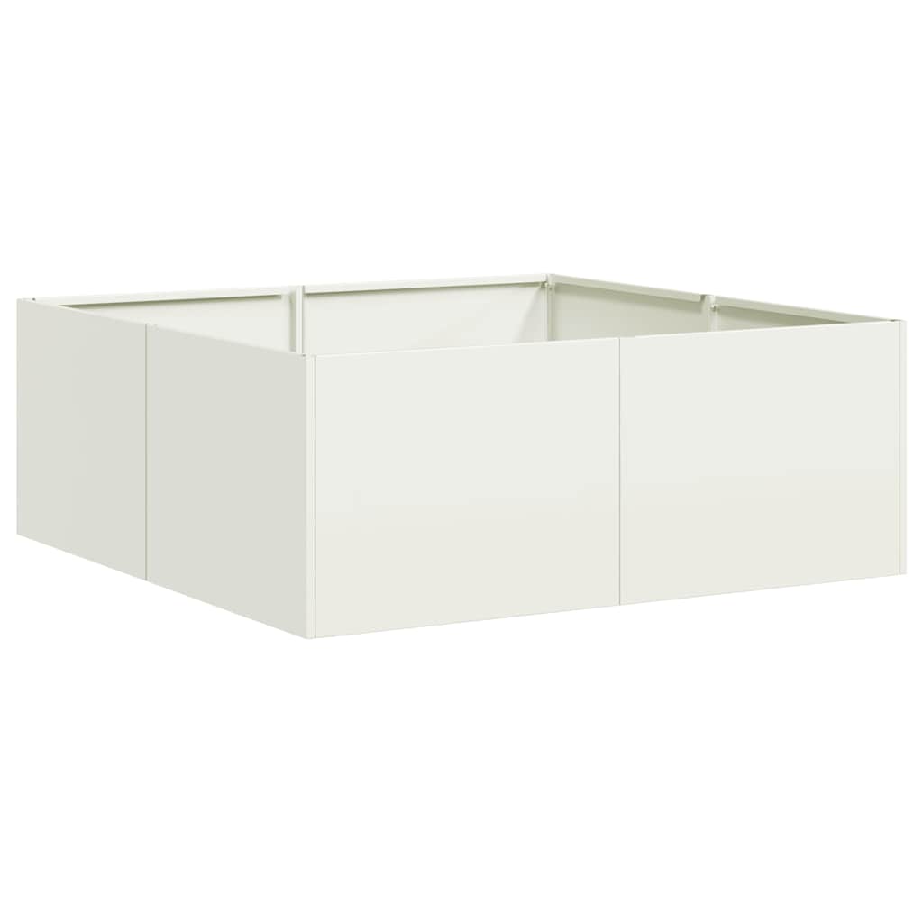 Ζαρντινιέρα Λευκή 80x80x30 εκ. από Χάλυβα - Pakobazaar