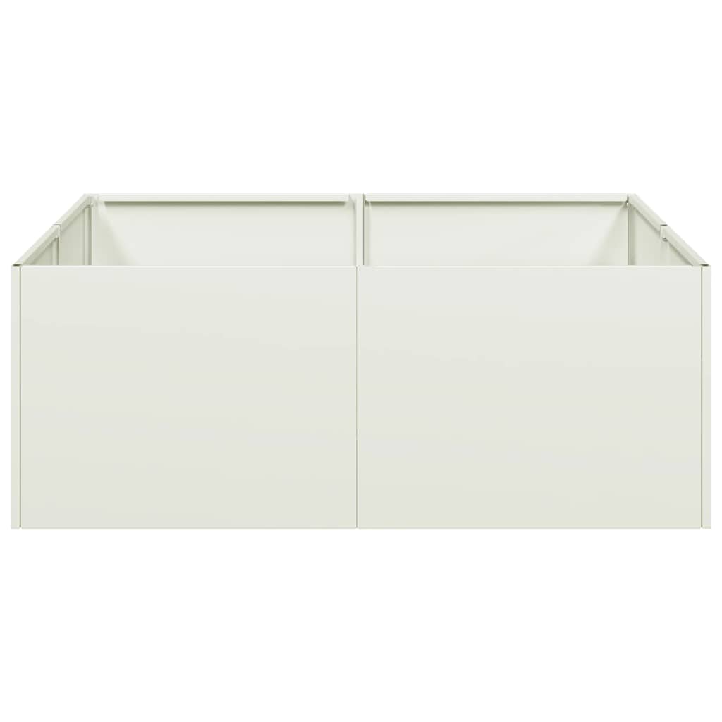 Ζαρντινιέρα Λευκή 80x80x30 εκ. από Χάλυβα - Pakobazaar