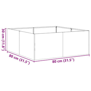 Ζαρντινιέρα Ανθρακί 80x80x30 εκ. από Χάλυβα